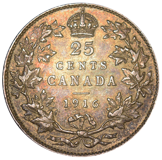 1916 Canadian Quarter . . . . Choice About Uncirculated