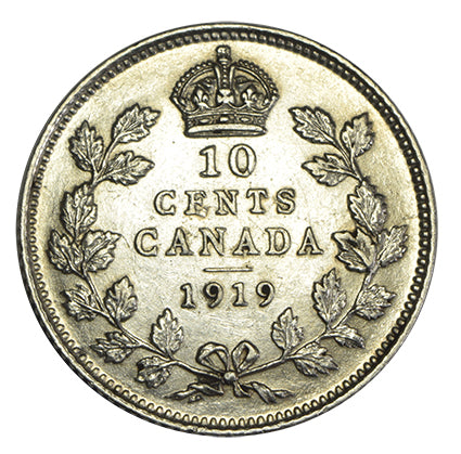 1919 Canadian 10 Cents . . . . Choice About Uncirculated