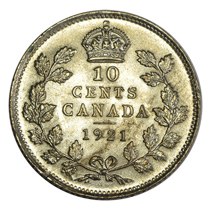 1921 Canadian 10 Cents . . . . Choice Brilliant Uncirculated