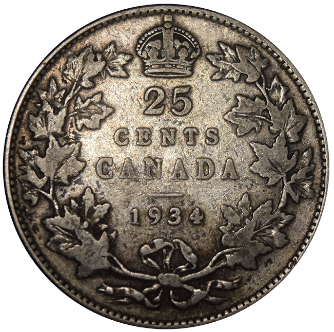 1934 Canadian Quarter . . . . Very Fine