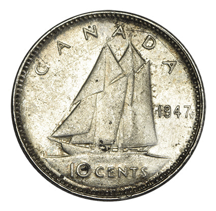 1947 Canadian 10 Cents . . . . Choice Brilliant Uncirculated