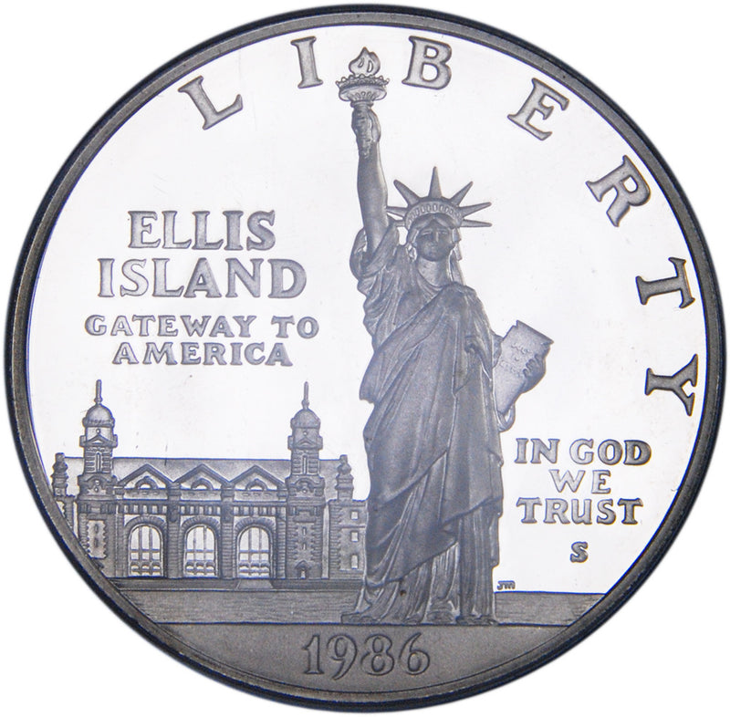1986-S Statue of Liberty Centennial Silver Dollar . . . . Gem Brilliant Proof in original U.S. Mint Capsule
