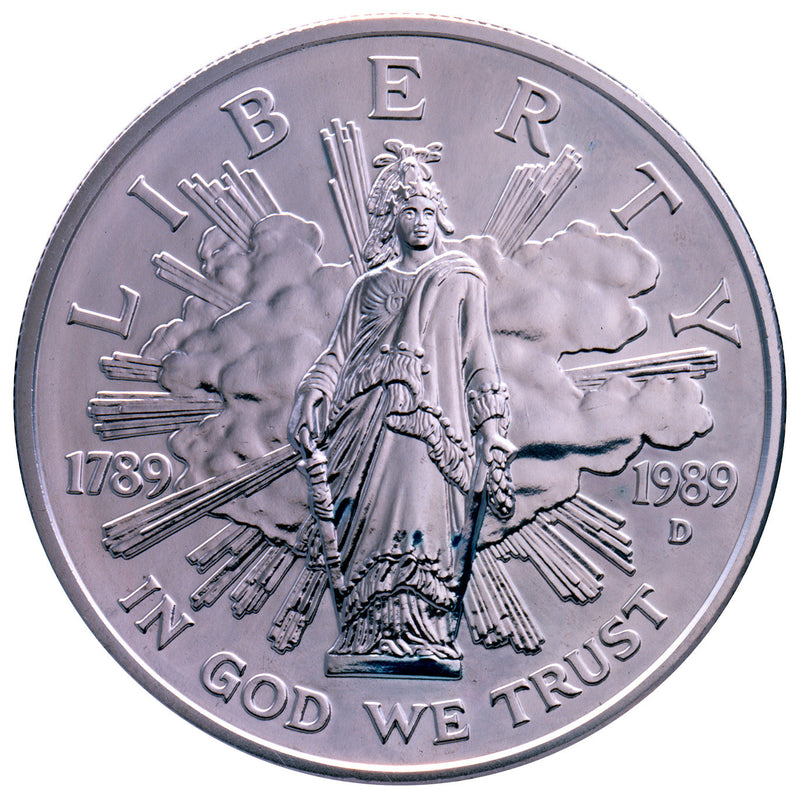1989-D Congress Bicentennial Silver Dollar . . . . Gem BU in original U.S. Mint Capsule