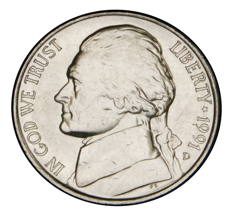 1991-D Jefferson Nickel . . . . Brilliant Uncirculated