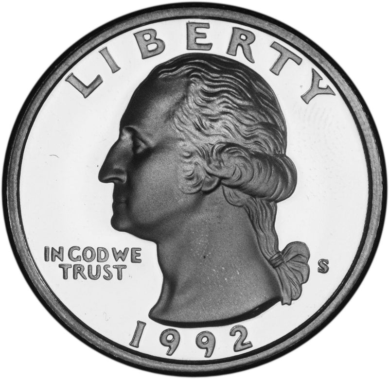 1992-S Silver Washington Quarter . . . .Gem Brilliant Proof Silver