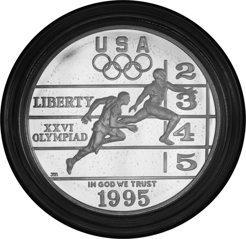 1995-P Olympic Track and Field Silver Dollar . . . . Gem Brilliant Proof in Original U.S. Mint Capsule
