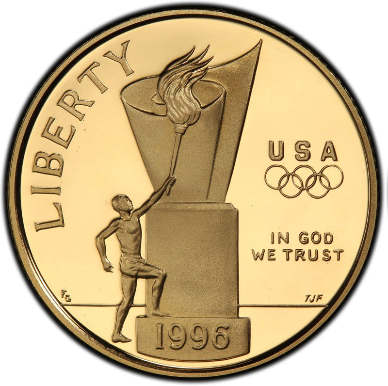 1996-W $5.00 Gold Olympic Cauldron . . . . Superb Brilliant Proof