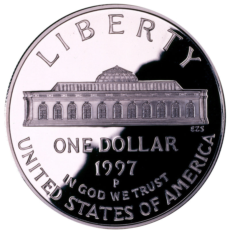 1997-P Botanic Garden Silver Dollar . . . . Gem Brilliant Proof in original U.S. Mint Capsule