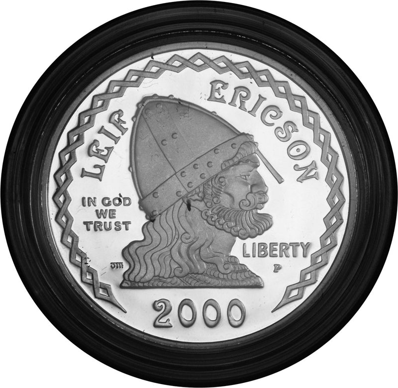2000-P Leif Ericson Millenium Silver Dollar . . . . Gem BU in Original U.S. Mint Capsule