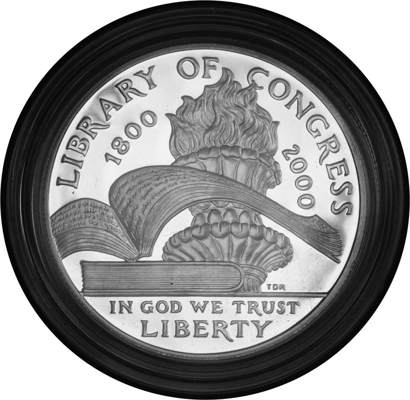 2000-P Library of Congress Bicentennial Silver Dollar . . . . Gem Brilliant Proof in original U.S. Mint Capsule