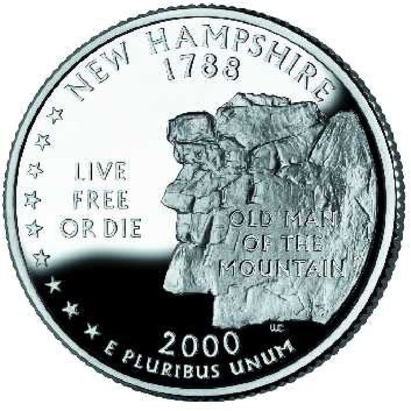 2000 New Hampshire State Quarter . . . . Choice BU