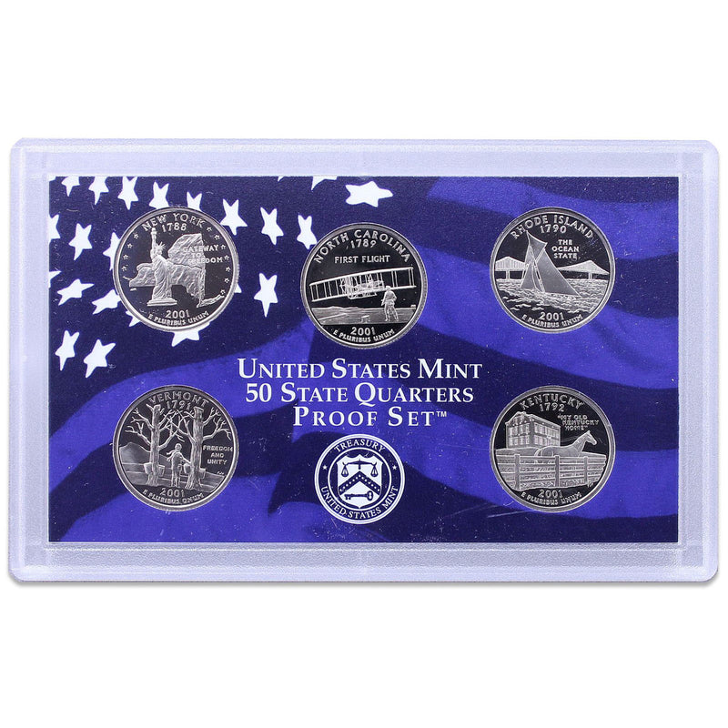 2001-S State Quarter 5-coin Proof Set . . . . Superb Brilliant Proof