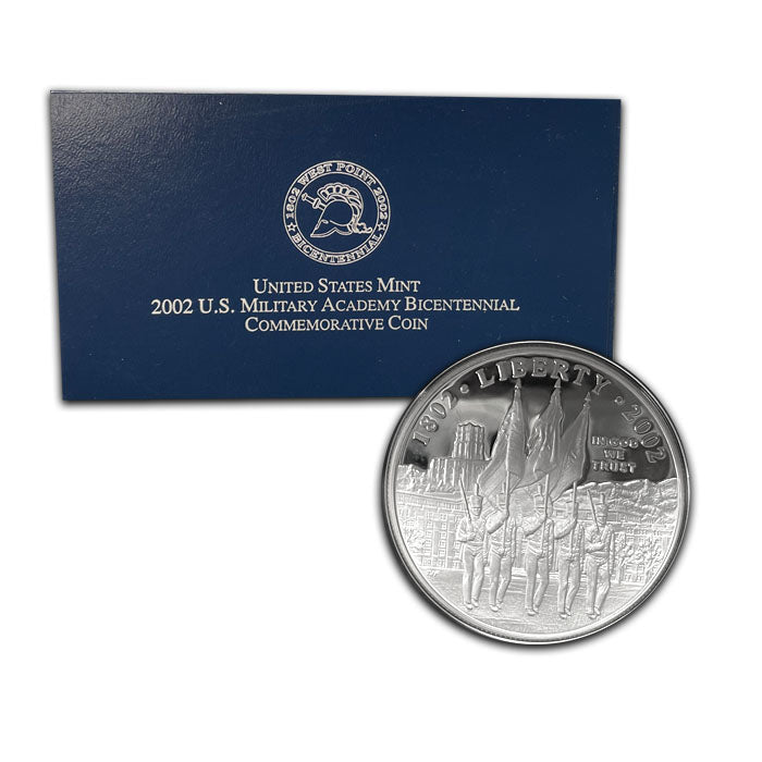 2002-W West Point Bicentennial Silver Dollar . . . . Gem Brilliant Proof in original U.S. Mint Box