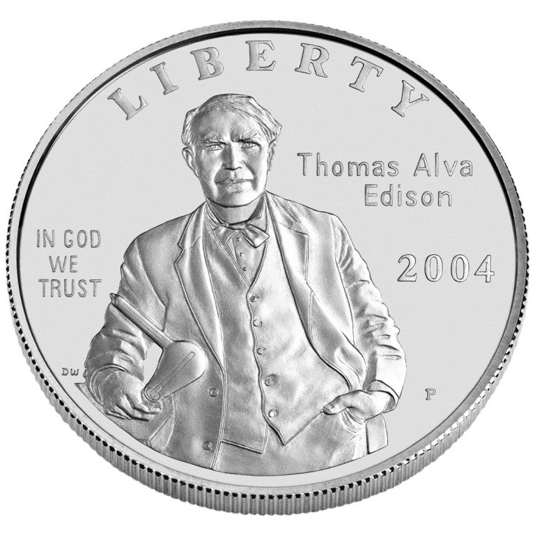 2004-P Thomas Alva Edison Silver Dollar . . . . Gem BU in original U.S. Mint Box