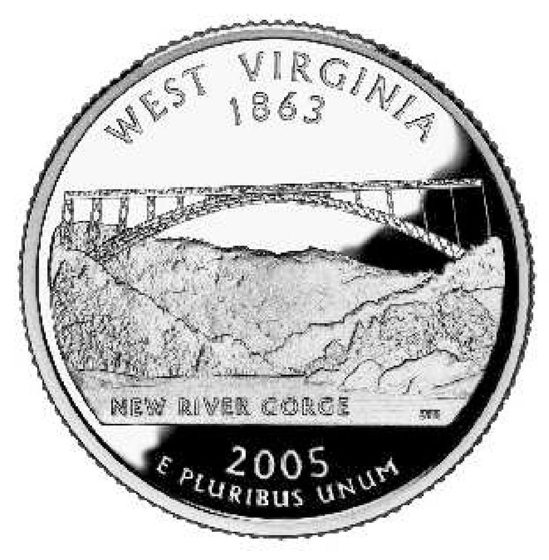 2005 West Virginia State Quarter . . . . Choice BU