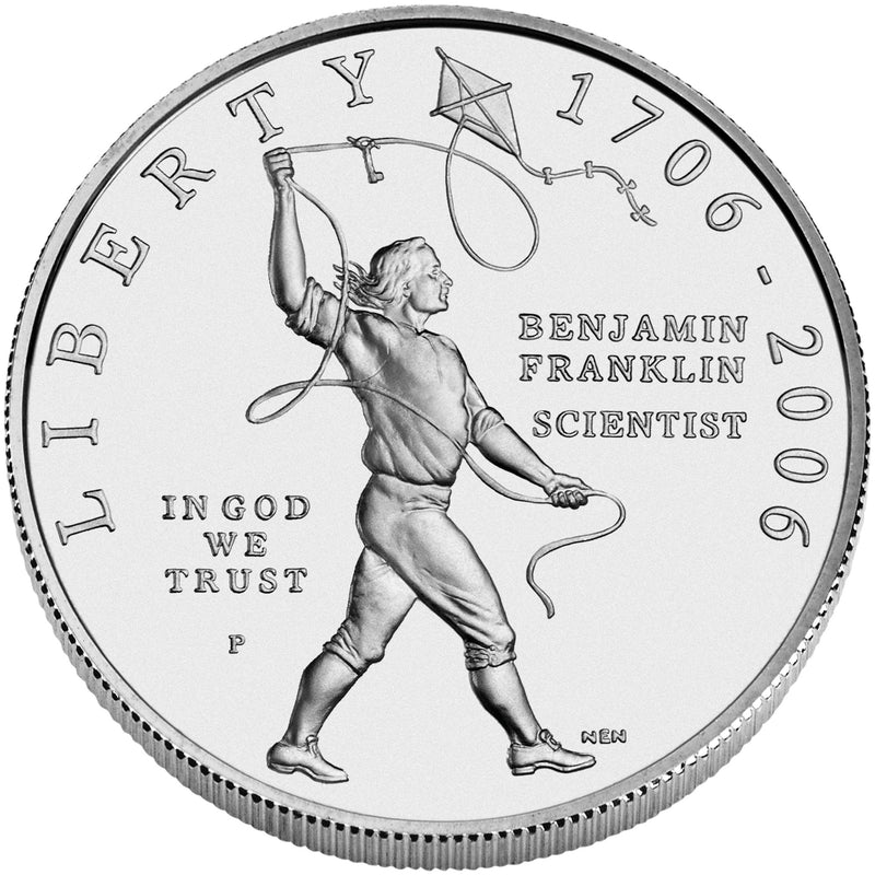 2006-P Benjamin Franklin Scientist Silver Dollar . . . . Gem BU in original U.S. Mint Capsule