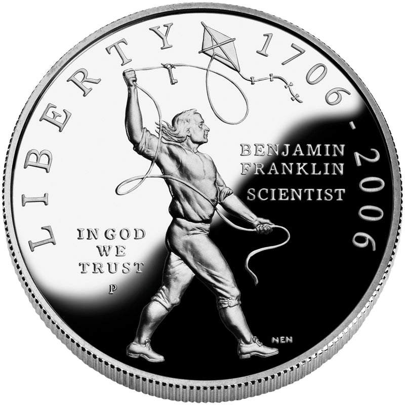 2006-P Benjamin Franklin Scientist Silver Dollar . . . . Gem Brilliant Proof in original U.S. Mint Capsule