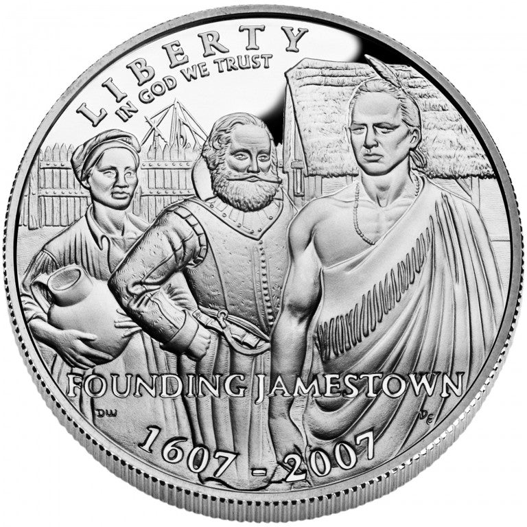 2007-P Jamestown 400th Anniversary Silver Dollar . . . . Gem BU in original U.S. Mint Box
