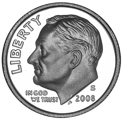 2008-S Roosevelt Dime . . . . Gem Brilliant Proof Silver