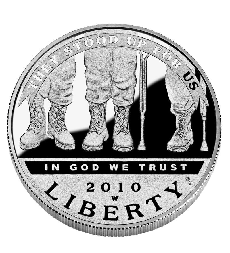 2010-W American Veterans Disabled for Life Silver Dollar . . . . Gem Brilliant Proof in Original U.S. Mint Capsule