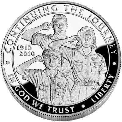 2010-P Boy Scouts of America Centennial Silver Dollar . . . . Gem Brilliant Proof in original U.S. Mint Box