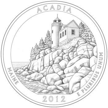 2012 Acadia National Park, ME Quarter . . . . Choice BU