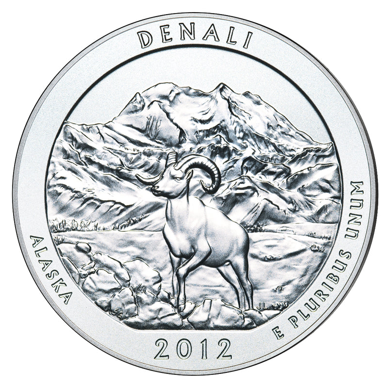 2012 Denali National Park, AK Silver 5 oz Collector Edition Coin . . . . in Original U.S. Mint Box with COA