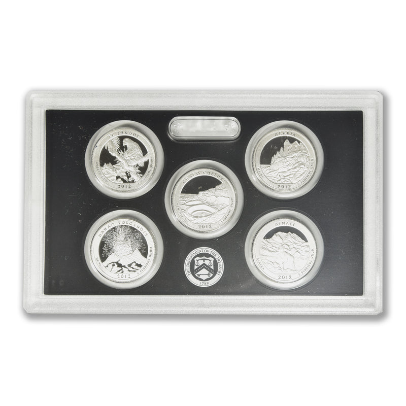 2012-S America the Beautiful Quarter 5-coin Proof Set . . . . Superb Brilliant Proof