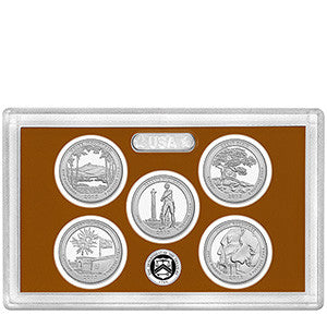 2013-S America the Beautiful Quarter 5-coin Proof Set . . . . Superb Brilliant Proof