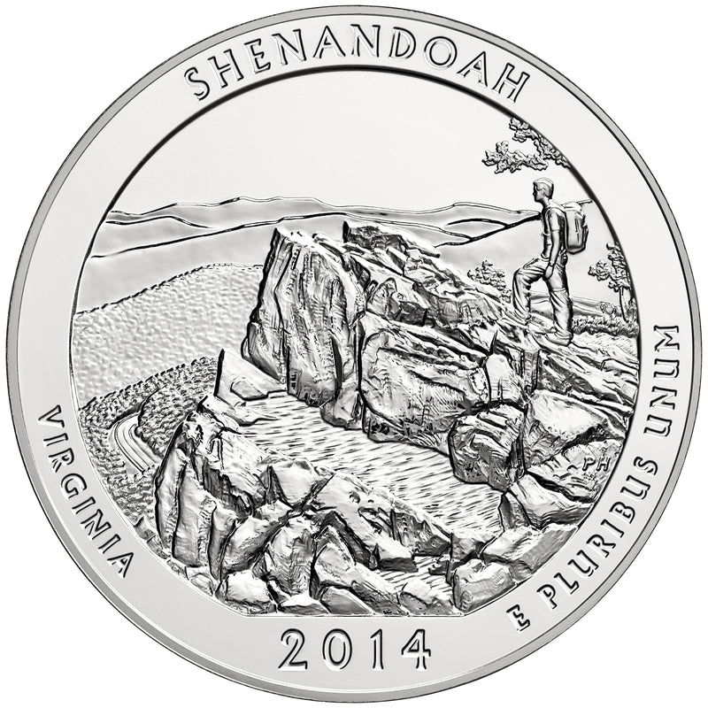 2014 Shenandoah National Park, VA Silver 5 oz Collector Edition Coin . . . . in Original U.S. Mint Box with COA