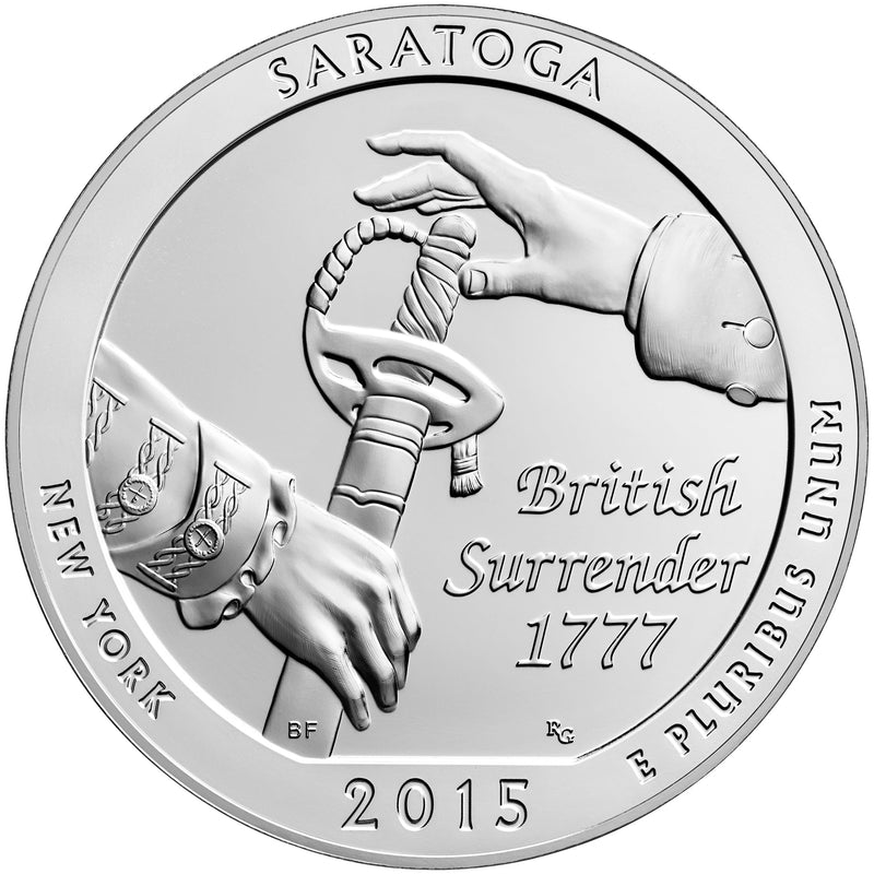 2015 Saratoga National Historic Park, NY Silver 5 oz Collector Edition Coin . . . . in Capsule