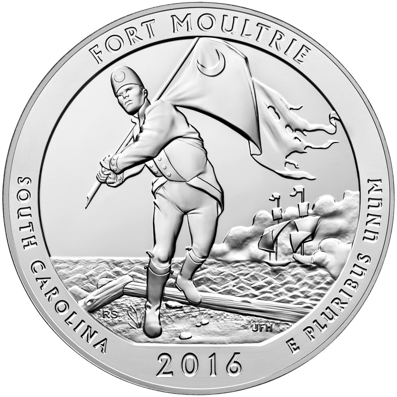 2016 Fort Moultrie National Park, SC Silver 5 oz Collector Edition Coin . . . . in Original U.S. Mint Box with COA