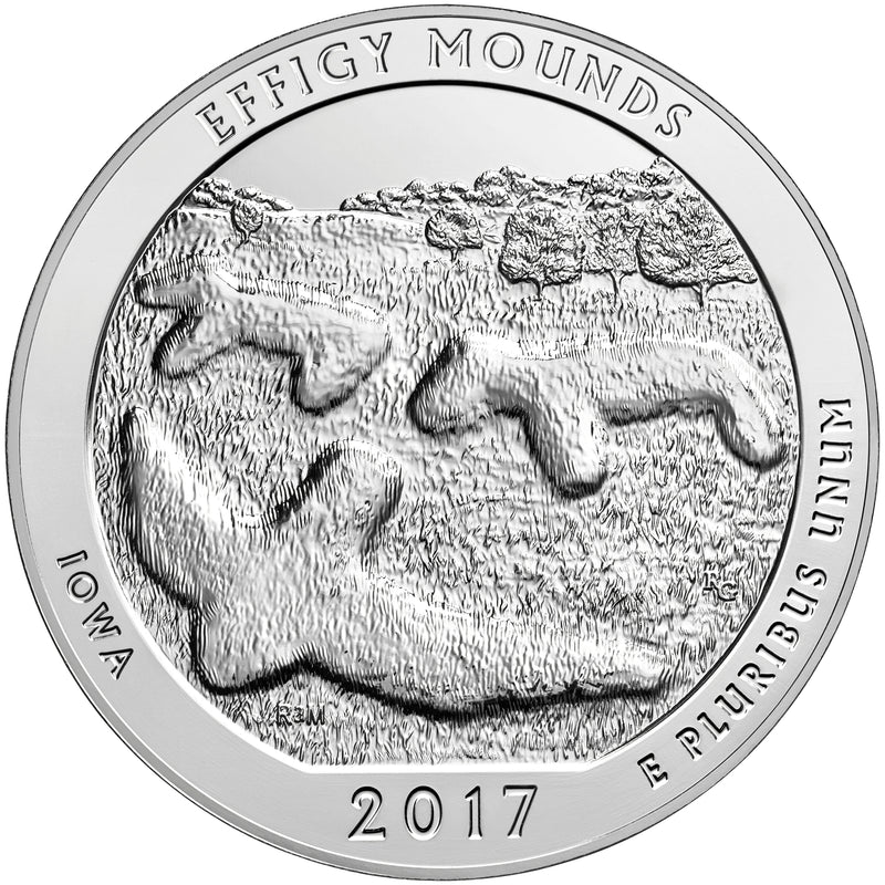 2017 Effigy Mounds National Park, IA Silver 5 oz Collector Edition Coin . . . . in Original U.S. Mint Box with COA
