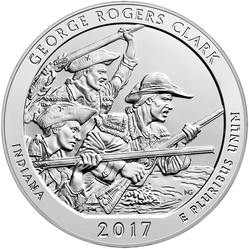 2017 Rogers Clark National Historic Park, IN Silver 5 oz Collector Edition Coin . . . . in Original U.S. Mint Box with COA