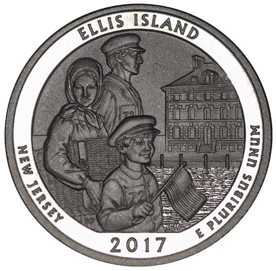 2017-S Ellis Island National Monument, NJ Quarter . . . . Enhanced BU