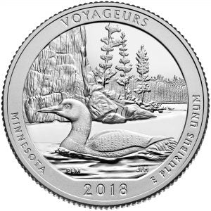 2018 Voyageurs National Park, MN Quarter . . . . Choice BU