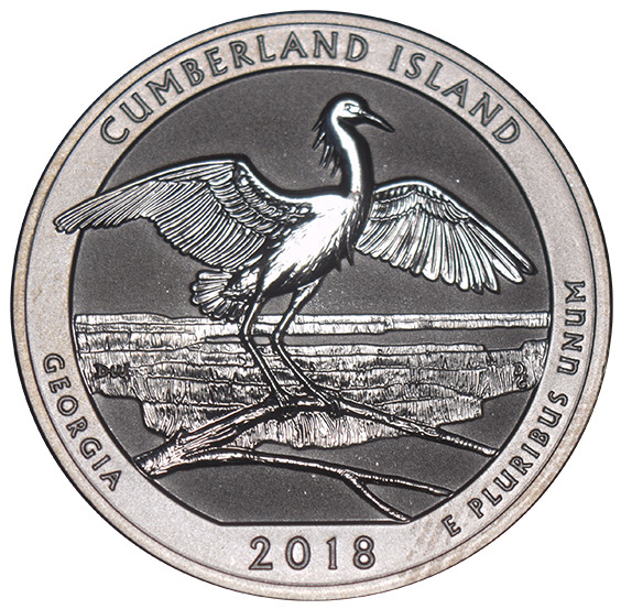 2018-S Cumberland Island National Seashore, GA Quarter . . . . Superb Reverse Proof