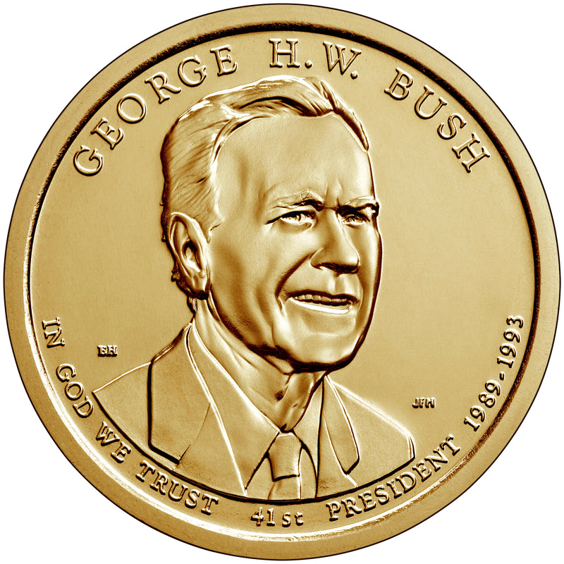 2020-P and D Pair Bush - George HW - Presidential Dollars . . . . Choice Brilliant Uncirculated