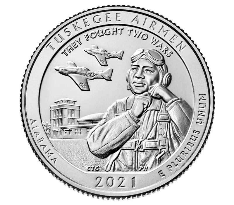 2021-P and D Pair Tuskegee Airmen National Historic Site, AL Quarter . . . . Choice BU