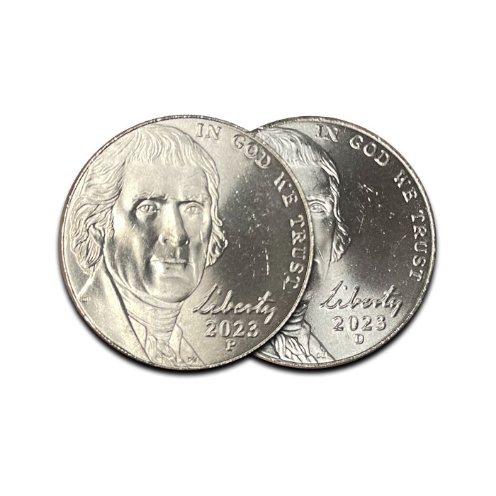 2023 P and D Jefferson Nickel Pair . . . . Choice Brilliant Uncirculated