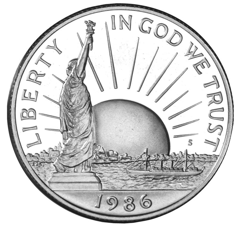 1986-S Statue of Liberty Centennial Half . . . . Gem Brilliant Proof in Original U.S. Mint Capsule