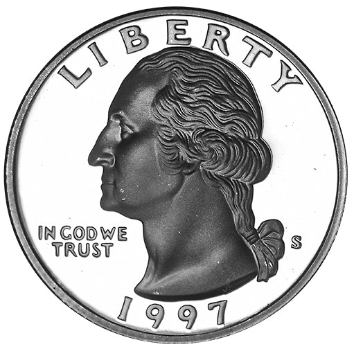 1997-S Silver Washington Quarter . . . . Gem Brilliant Proof Silver