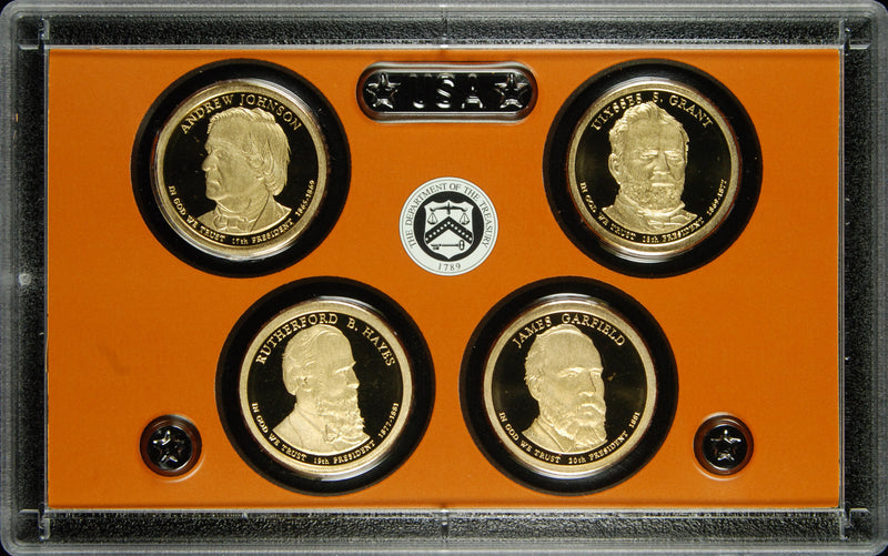 2010-S Presidential Dollar 4-coin Proof Set . . . . Superb Brilliant Proof
