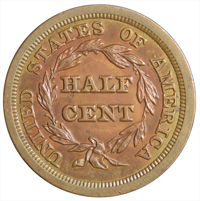 1849 Braided Hair Half Cent . . . . Choice Brilliant Uncirculated