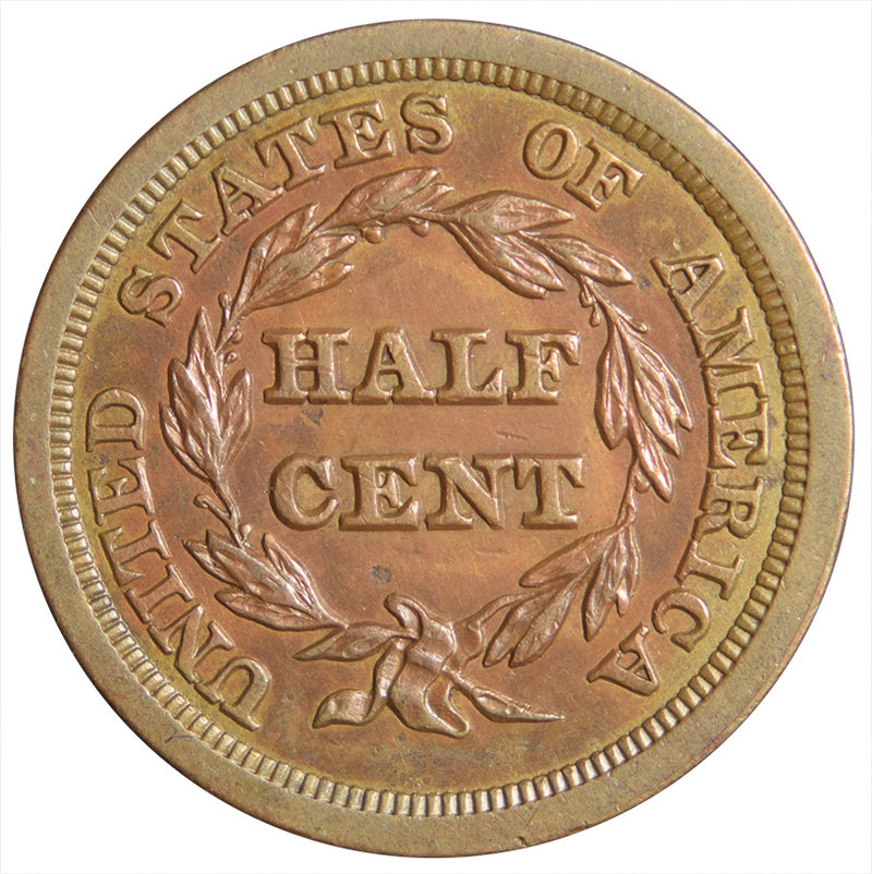 1849 Braided Hair Half Cent . . . . Choice Brilliant Uncirculated
