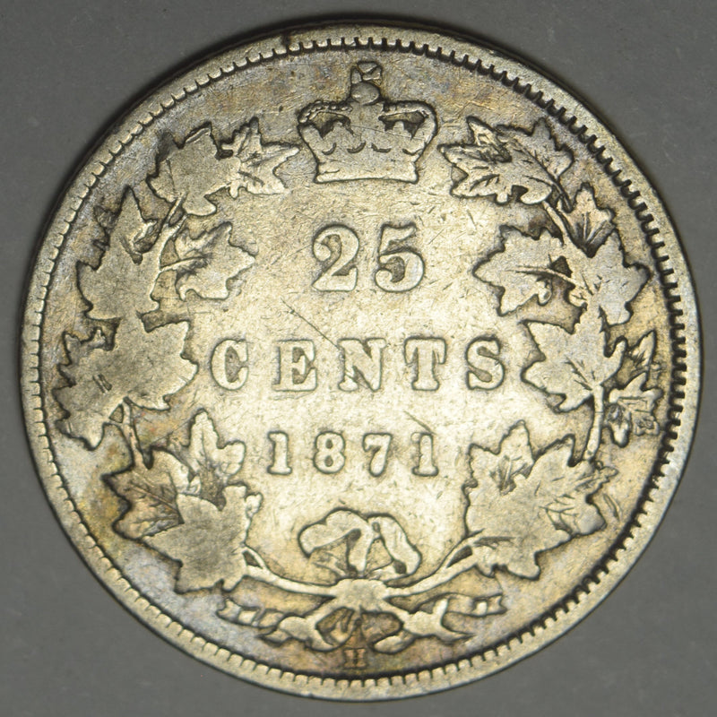 1871 H Canadian Quarter . . . . VG/Fine