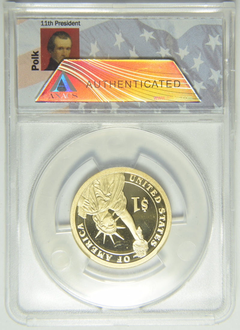 2009-S Polk Presidential Dollar . . . . ANACS PF-70 DCAM First Day of Issue