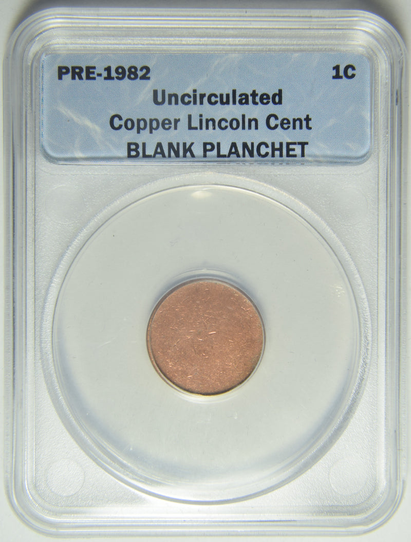 Pre-1982 Copper Lincoln Cent . . . . ANACS Uncirculated Blank Planchet