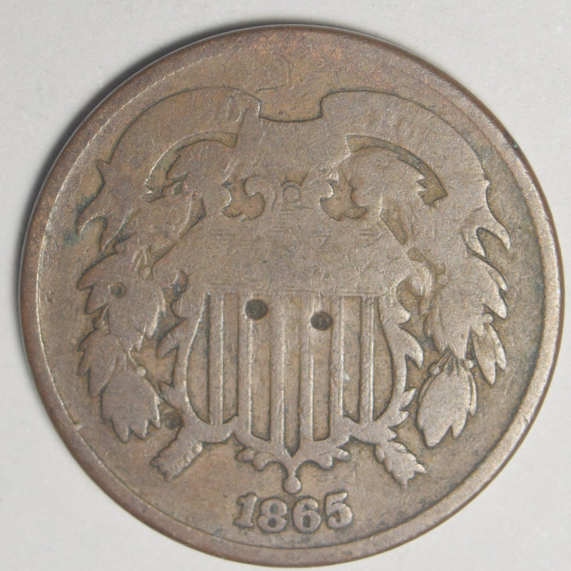 1865 Two Cent Piece . . . . Good obverse hits