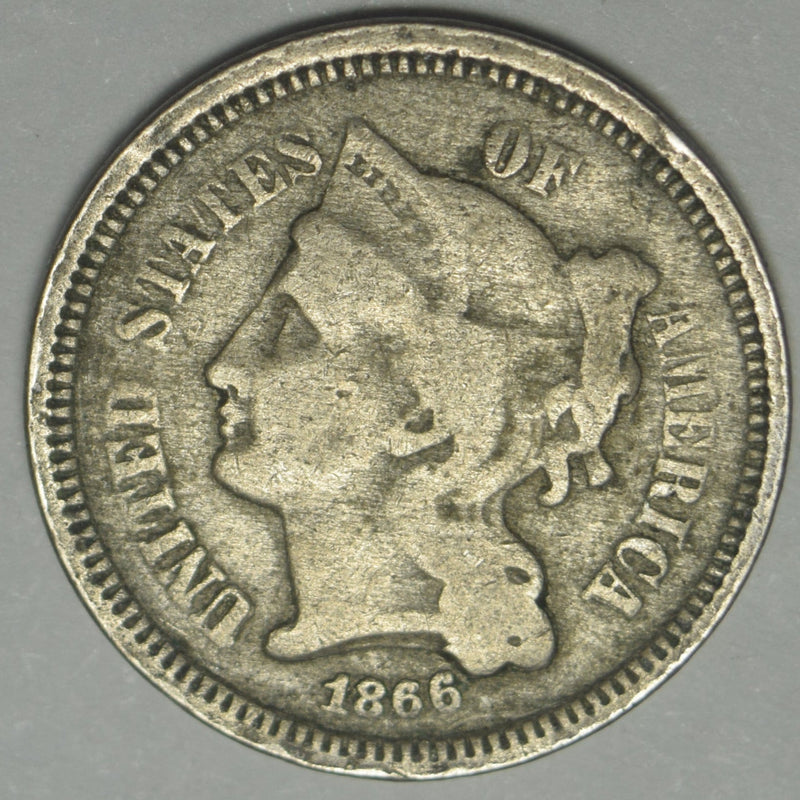 1866 Nickel Three Cent Piece . . . . Very Fine